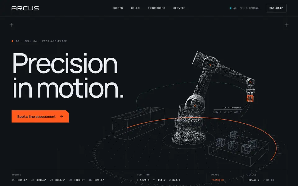 Arcus Robotics website design