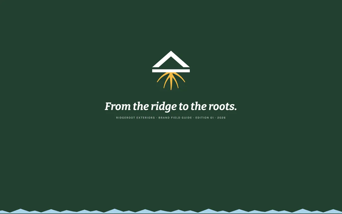 Ridgeroot Exteriors brand book, Back cover