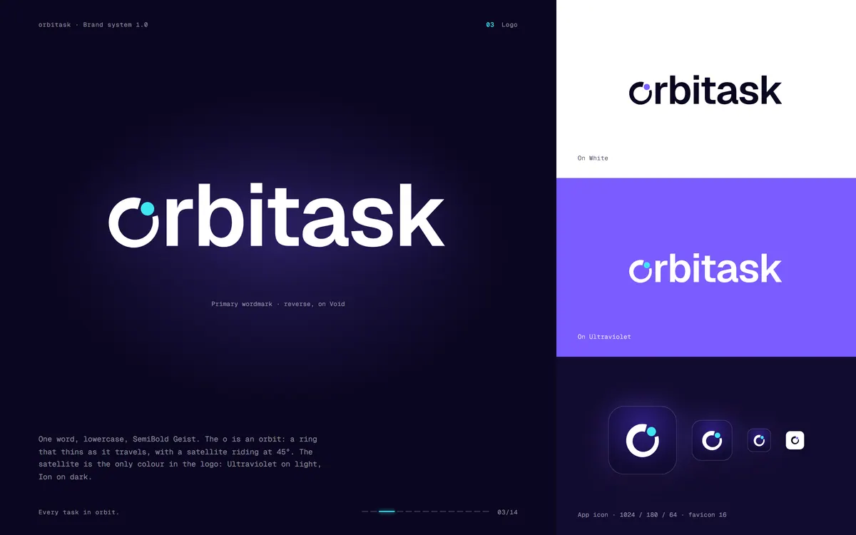 orbitask brand book, Logo