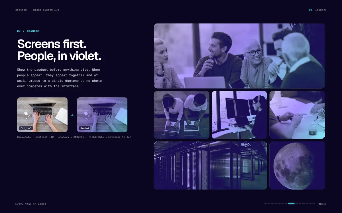orbitask brand book, Imagery
